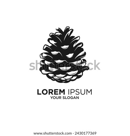 pine cones silhouette logo designs Royalty-Free Stock Photo #2430177369