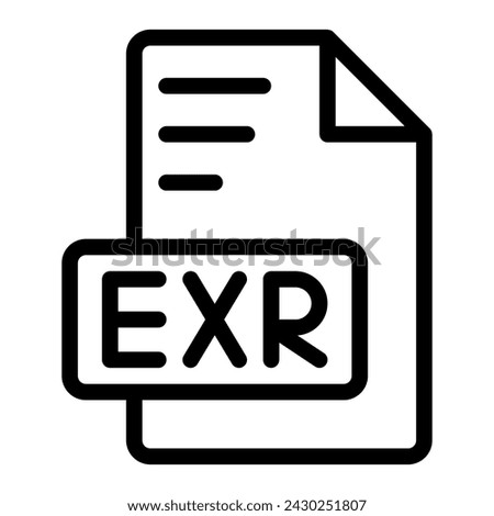 Exr icon outline style design image file. image extension format file type icon. vector illustration