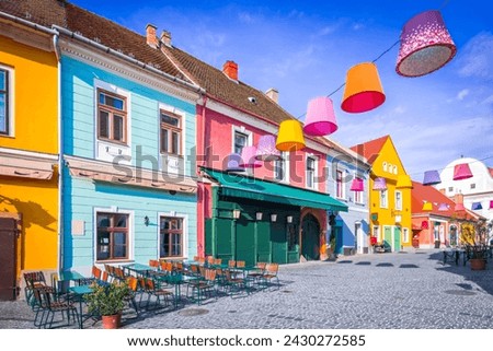 Szentendre, Hungary. Beautiful Fo Ter square in historical downtown, Danube riverbank, Budapest.