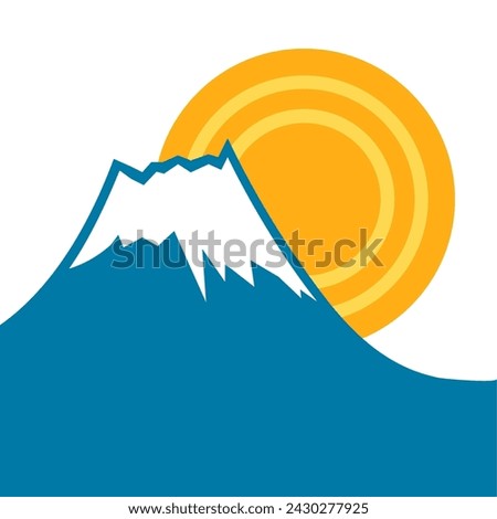 Silhouette Clip art of Mount Fuji and sunrise