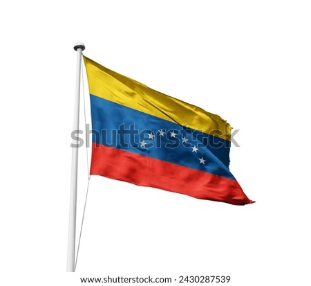 National Flag of Venezuela. Venezuela flag isolated on white background with clipping path. Royalty-Free Stock Photo #2430287539