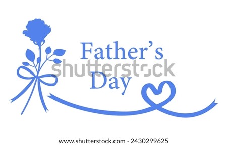 Father's Day, Simple Clip Arts, Rose and Heart Ribbon Silhouette