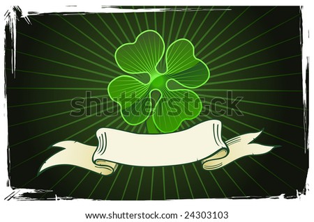 Illustration of a clover with banner