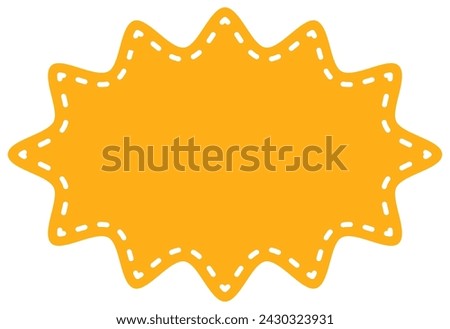 Vector illustration of Speech bubbles 20 [dashed line and orange  silhouette]