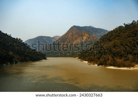 Beautiful River with Mountain in India