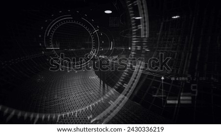 Abstract Sci Fi circle with text HUD animation.2D graphic effects.