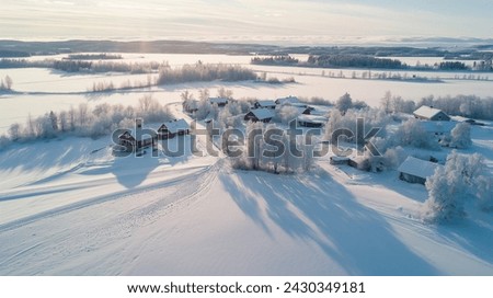 Landscape photo of Björkliden, Norbotten County, Sweden during winter season