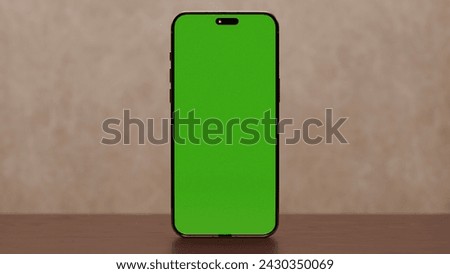 Mobile Phone Green Screen Mockup 3D Rendering