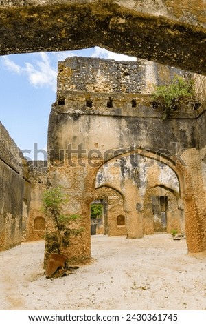 Ruins of Mtoni palace. Place of first years of princess Salme. Zanzibar, Tanzania Royalty-Free Stock Photo #2430361745
