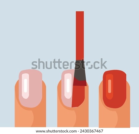 polish nails on well-groomed hands, nail brush, nail polish, Royalty-Free Stock Photo #2430367467