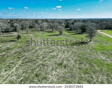 Drone Photos of a green vacant lot 