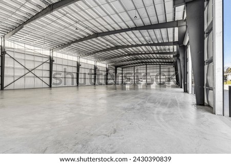 Photos of the inside of a warehouse