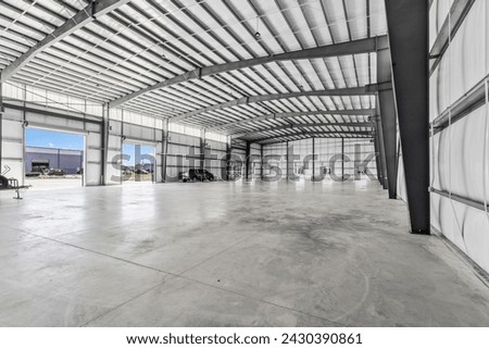 Photos of the inside of a warehouse