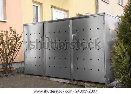 Stainless steel dustbin box or wheelie bin hideaway