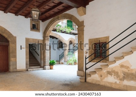 Traditional courtyard in Palma de Mallorca (Spain) Royalty-Free Stock Photo #2430407163