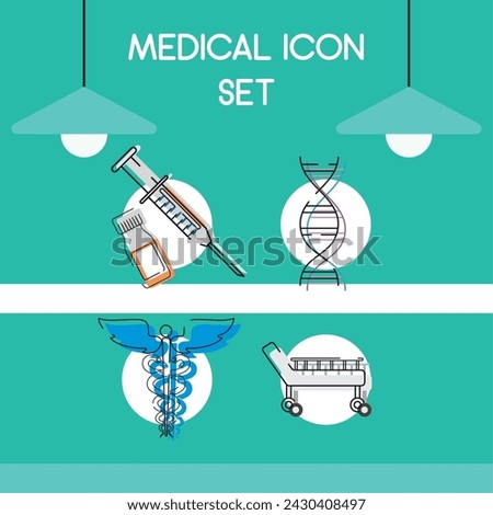 Set of medical icons Vector illustration