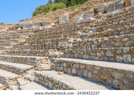Ancient amphitheater in the city of Ephesus. Background with selective focus and copy space for text