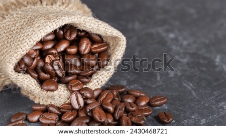 freshly roasted coffee beans in a bag Royalty-Free Stock Photo #2430468721