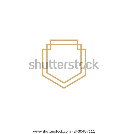 Elegant shield line art vector logo design