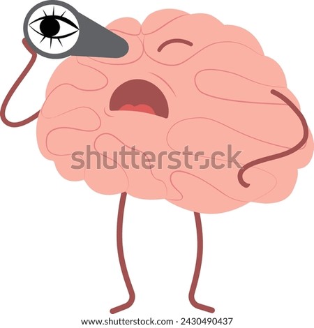 
Vector character in flat style. The brain looks through the telescope.
Vector illustration of the organs of the central nervous system.
