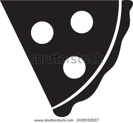 The silhouette illustration of pizza 