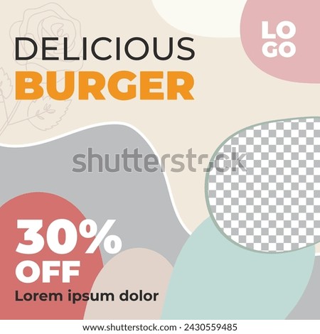 Burgers restaurant squared flyer template