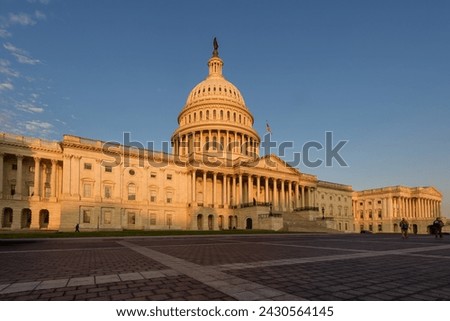 Capitol building, US congress building at sunrise, Washington DC