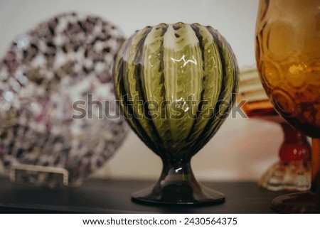 Green Colored Goblet -Colored drink glass