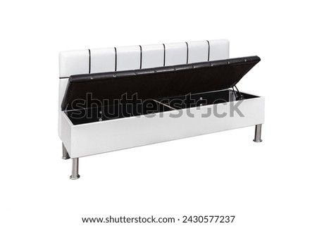 Kitchen sofa unfolded isolated on a white background. Cushioned furniture.