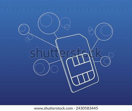 Sim Card outline icon design illustration Royalty-Free Stock Photo #2430583445