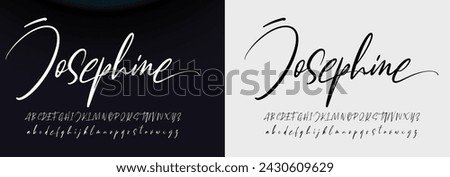 signature Font Calligraphy Logotype Script Brush Font Type Font lettering handwritten Royalty-Free Stock Photo #2430609629