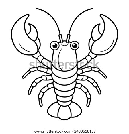Vector of lobster illustration coloring page for kids