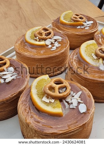 Timbering stuffed with caramel, caramel flavor Royalty-Free Stock Photo #2430624081