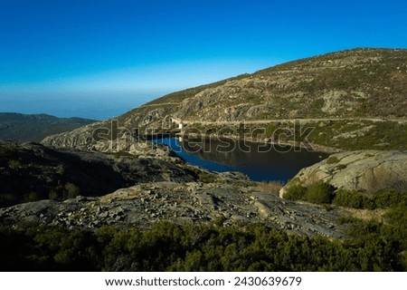 Muntains and lake view in Portugal Royalty-Free Stock Photo #2430639679