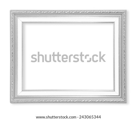 silver picture frame Isolated on white background