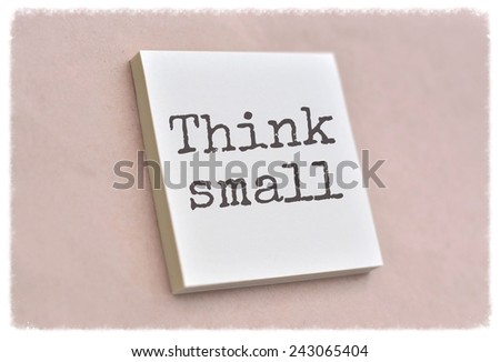 Text think small on the short note texture background