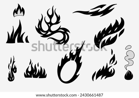 outline flame doodle vector image