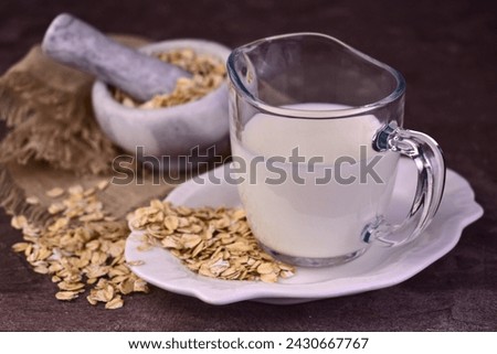 Organic oat milk. Vegan products concept.
 Royalty-Free Stock Photo #2430667767