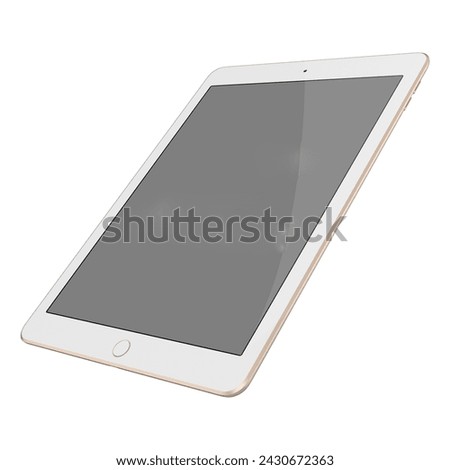 Realistic tablet device isolated on transparent background.fit element for electronic scenes project.