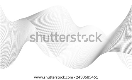 Abstract sine line waves. Wind air flow pattern undulate curves. Science tech swirls with thin twisted connected vibration simple grid. Vector or png certificate background.