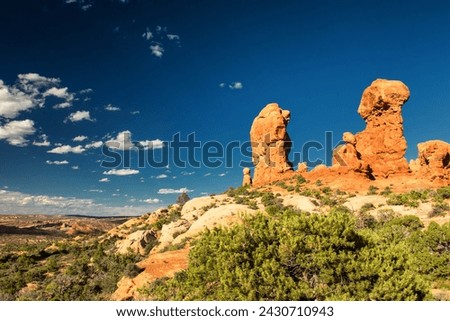 Scenery at the Arches National Park in eastern Utah near Moab, United States Royalty-Free Stock Photo #2430710943