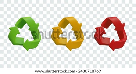 Universal recycling symbol. Three arrows arranged in circle in form of Mobius strip