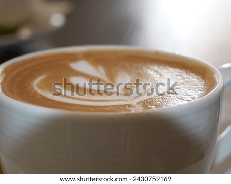 macchiato coffee close up view