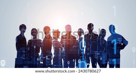 Group of multinational business people and digital technology concept. Management strategy. Human resources recruitment.