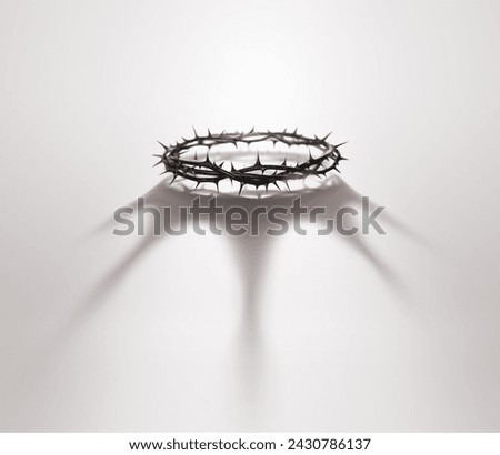 The reversal of the shadows of the crown of thorns and crown, which symbolizes the suffering and trials of Jesus, symbolizes the death of the Savior and the resurrected King.
 Royalty-Free Stock Photo #2430786137