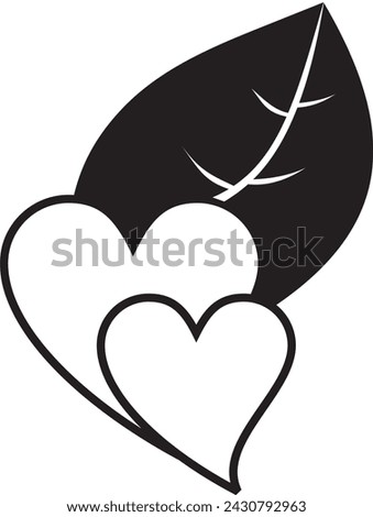 heart logo vector design. creative vector design of hearts and leaves