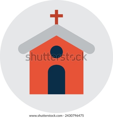 Christian church , chapel with cross flat icon for apps and websites