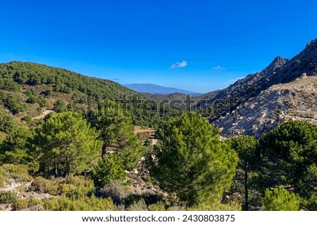 Hiking to Lucero peak of the Natural Park of Tejeda, Almijara and Alhama in Malaga, Andalusia, Spain Royalty-Free Stock Photo #2430803875