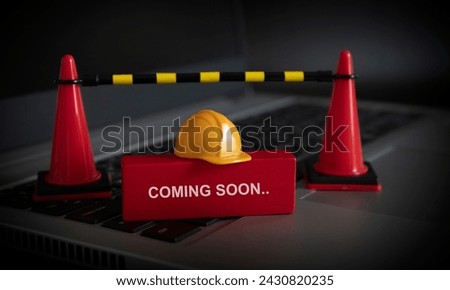 coming soon message , web under contruction Royalty-Free Stock Photo #2430820235