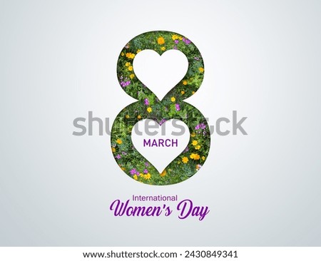 International women's day concept poster. Woman sign illustration background. 2024 women's day campaign theme- #InspireInclusion Royalty-Free Stock Photo #2430849341
